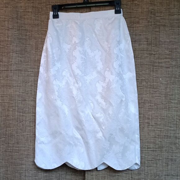 Vintage Midi Skirt Scalloped Hem - Picture 3 of 5